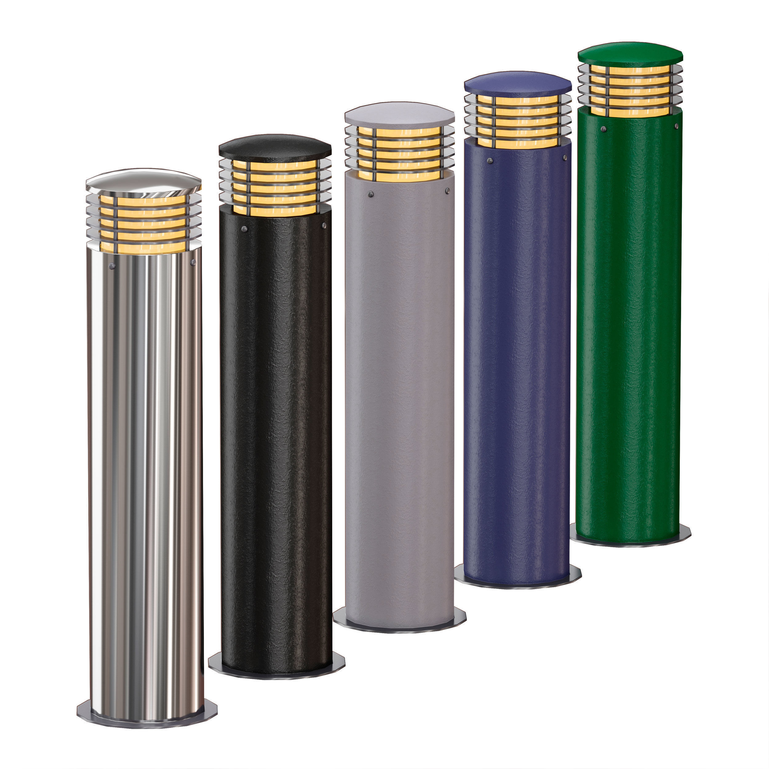 Park garden lamp Pillar lantern 3D model_1