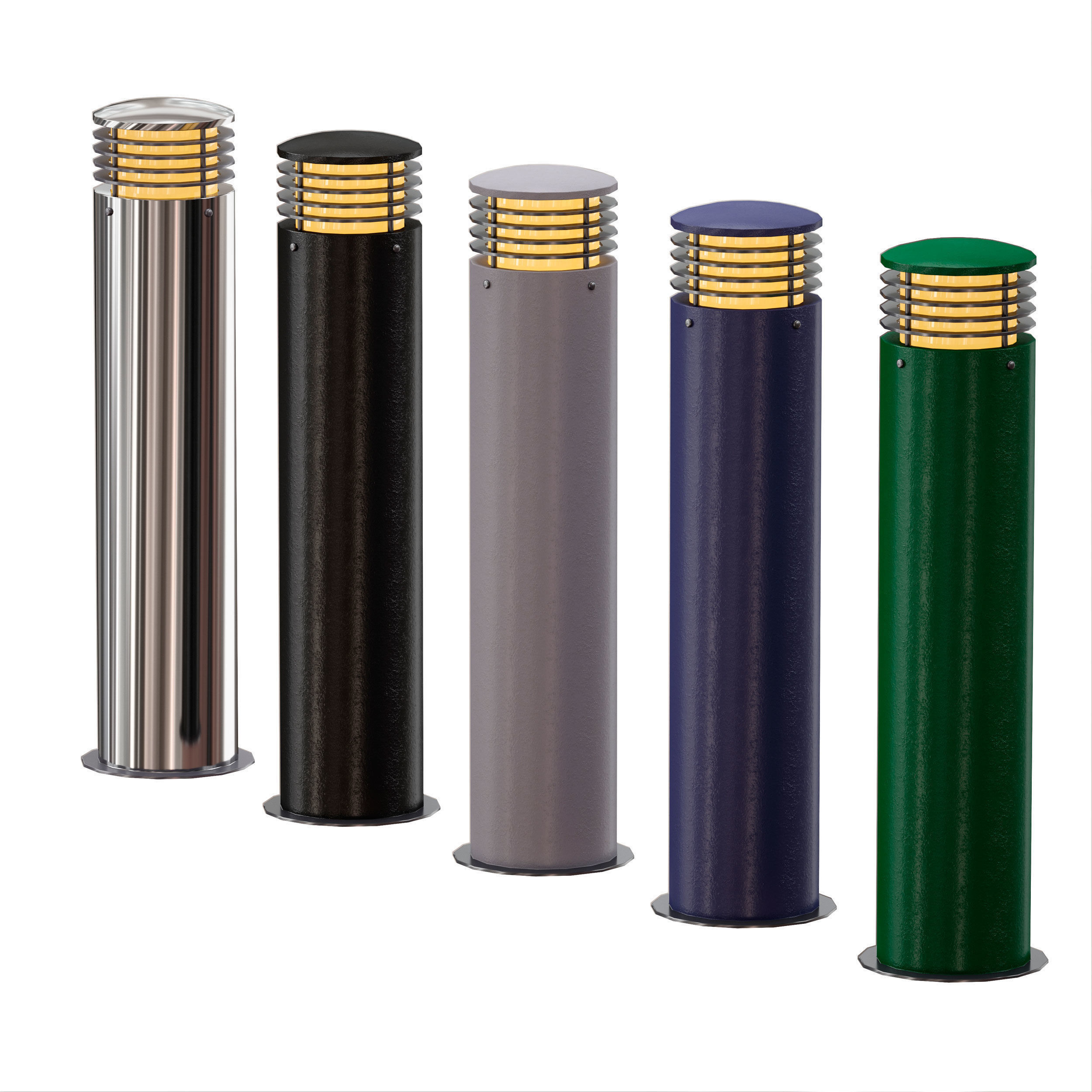 Park garden lamp Pillar lantern 3D model_2