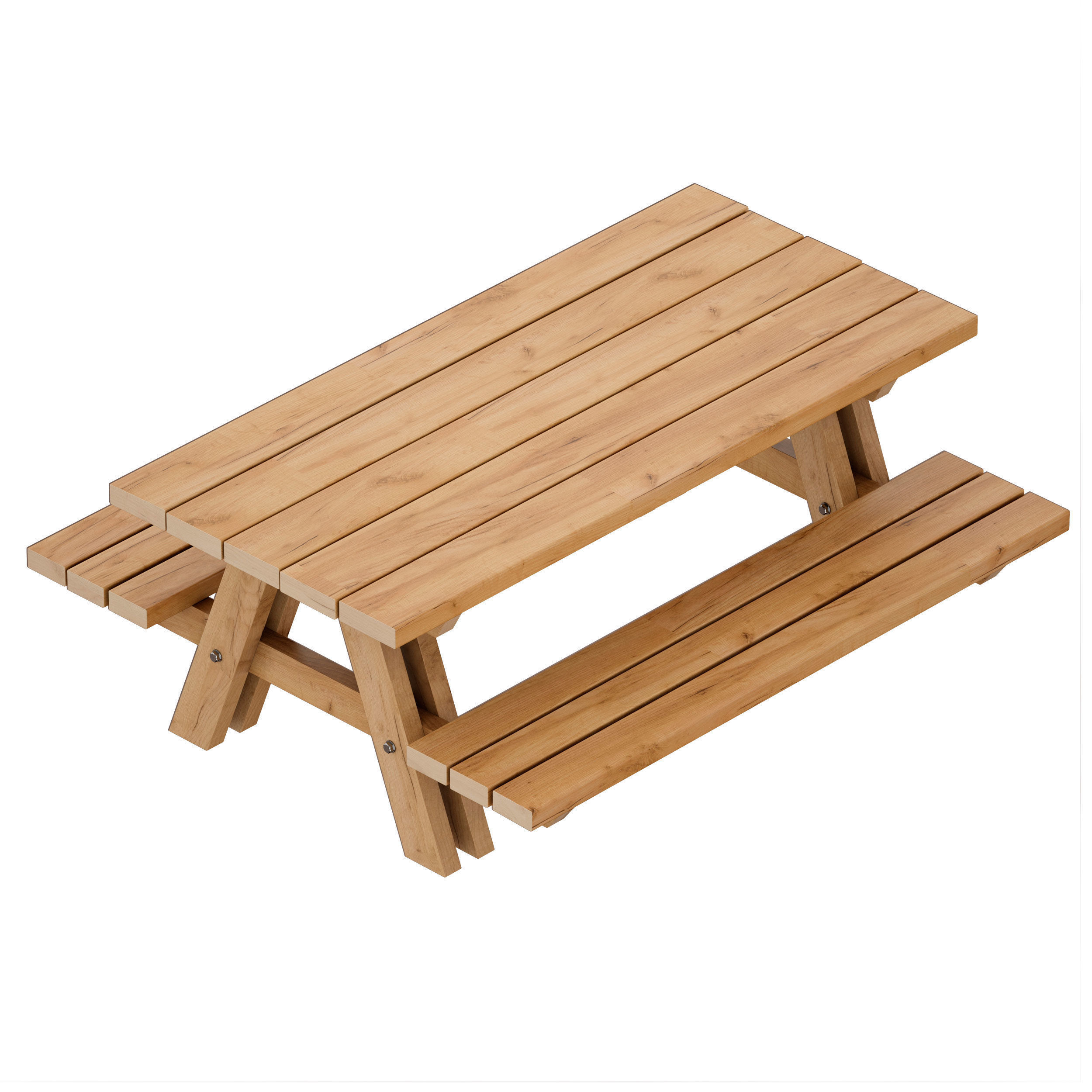 Outdoor Wooden Picnic Table 3D model_3