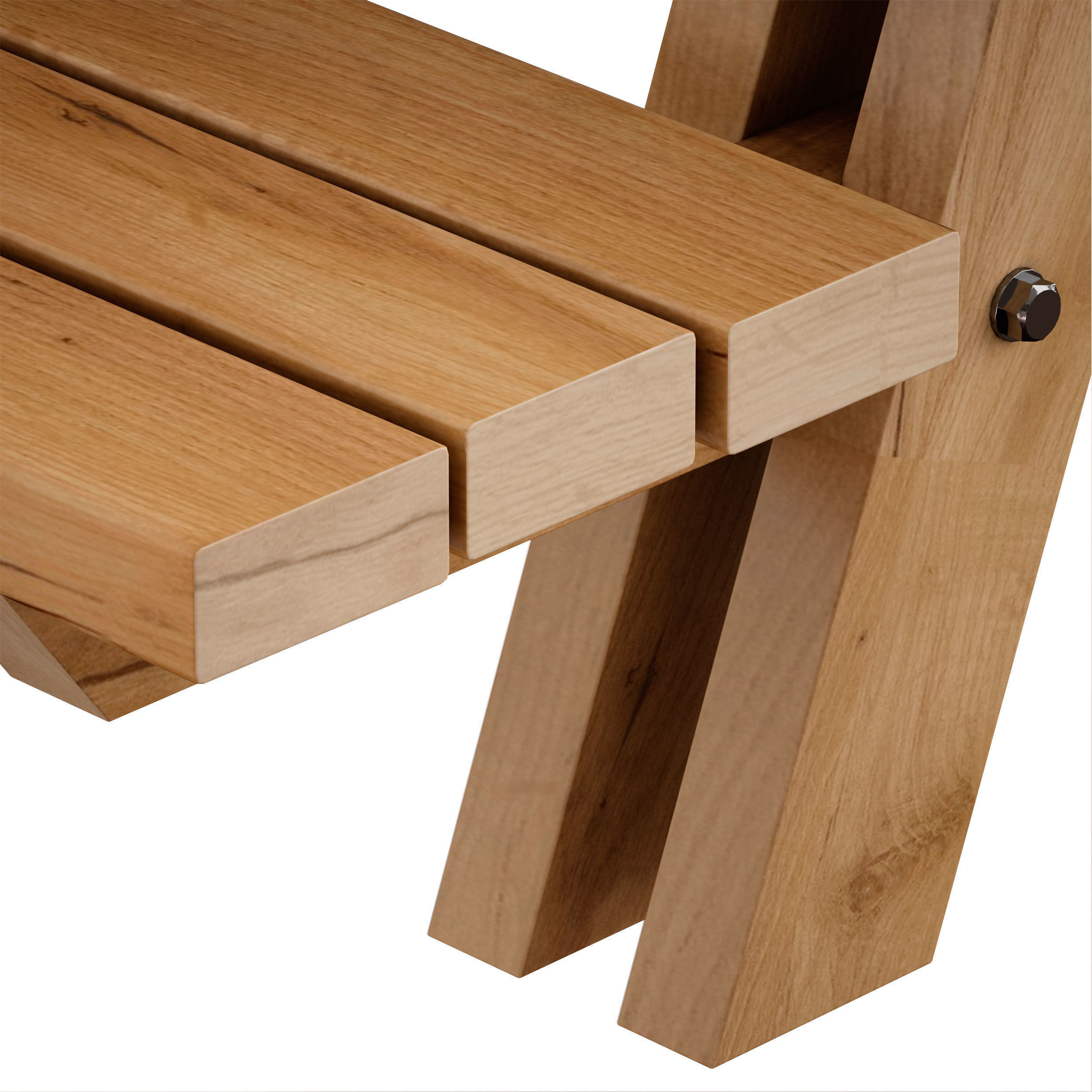 Outdoor Wooden Picnic Table 3D model_8