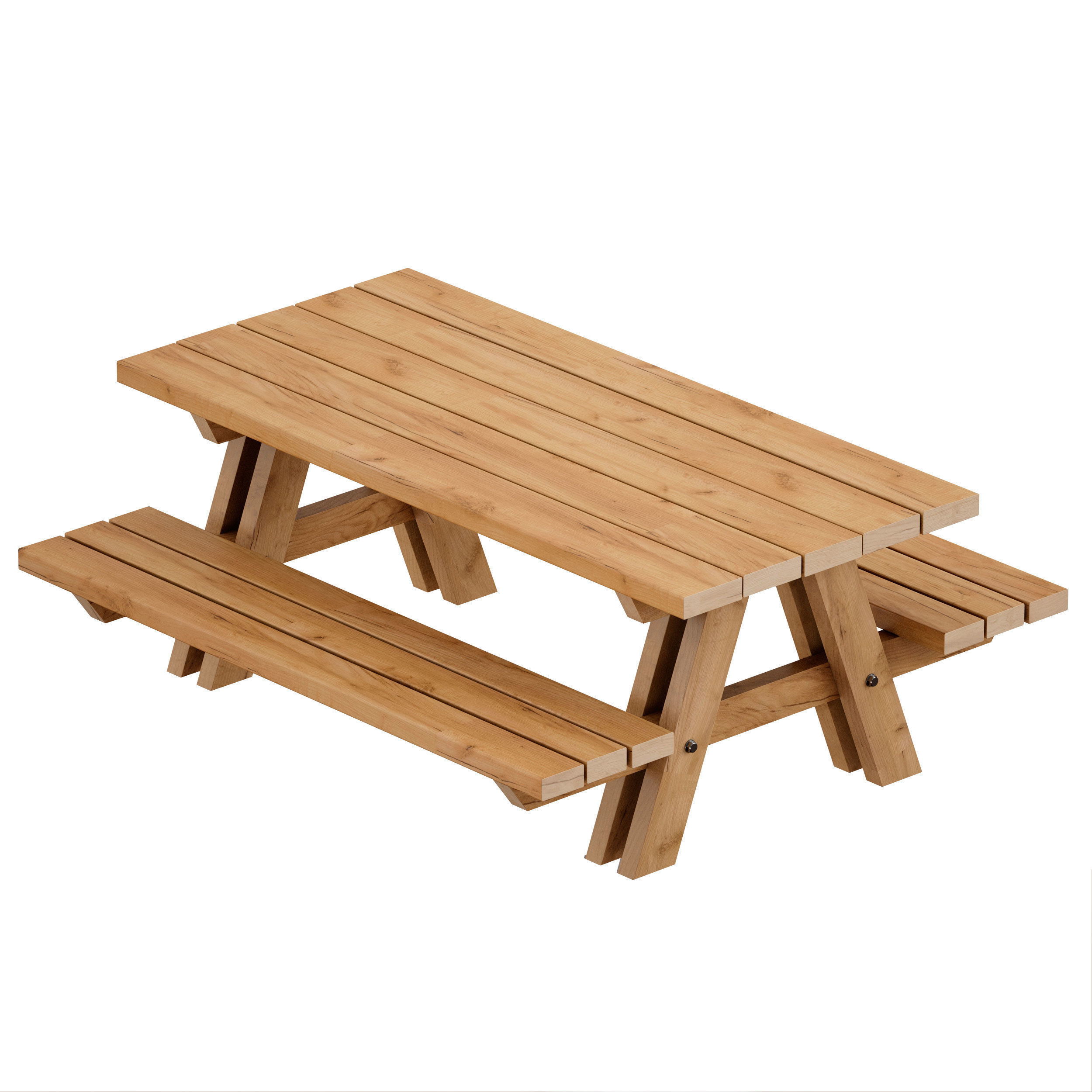Outdoor Wooden Picnic Table 3D model_7
