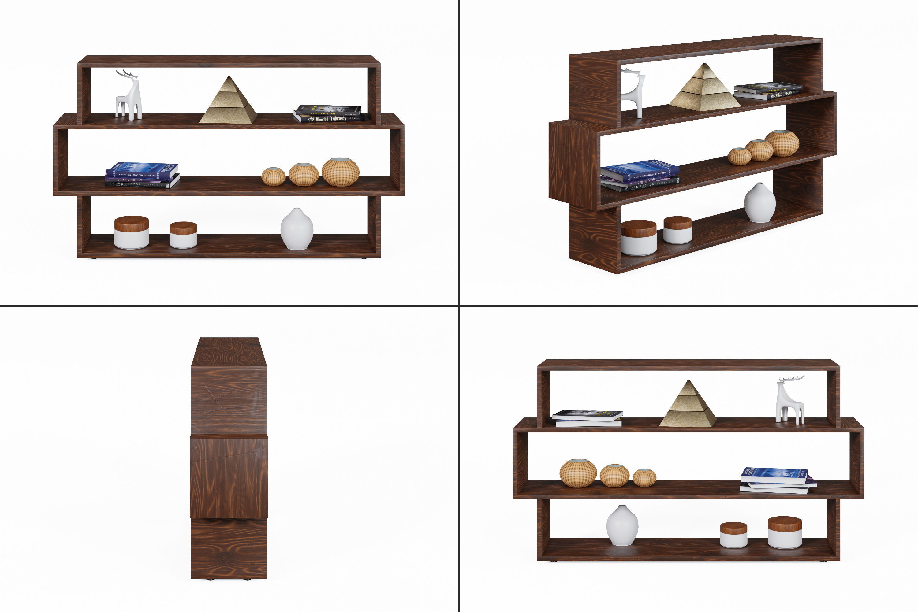 Modern Decorative Shelves Low-poly 3D model_1