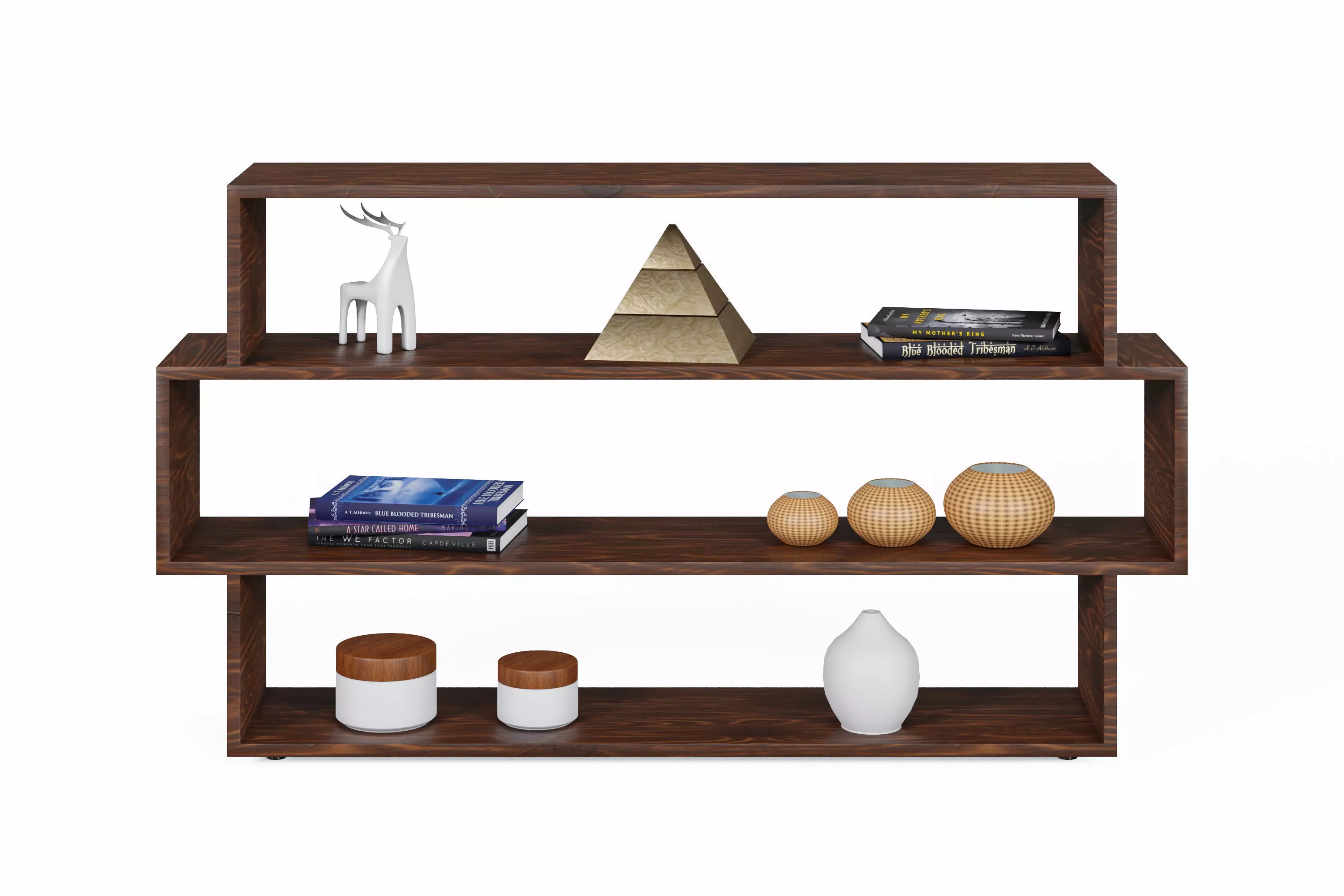 Modern Decorative Shelves Low-poly 3D model_0