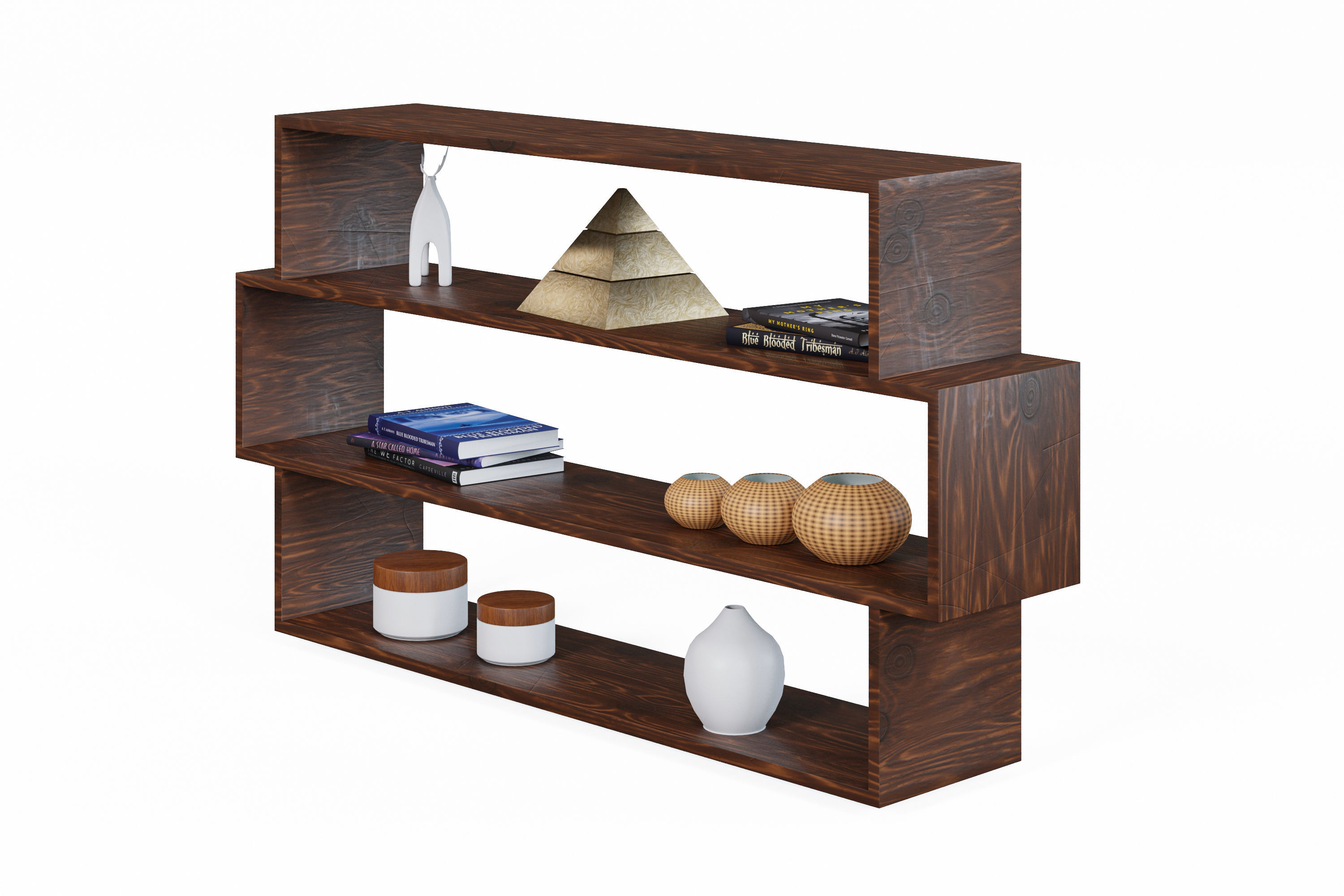 Modern Decorative Shelves Low-poly 3D model_15