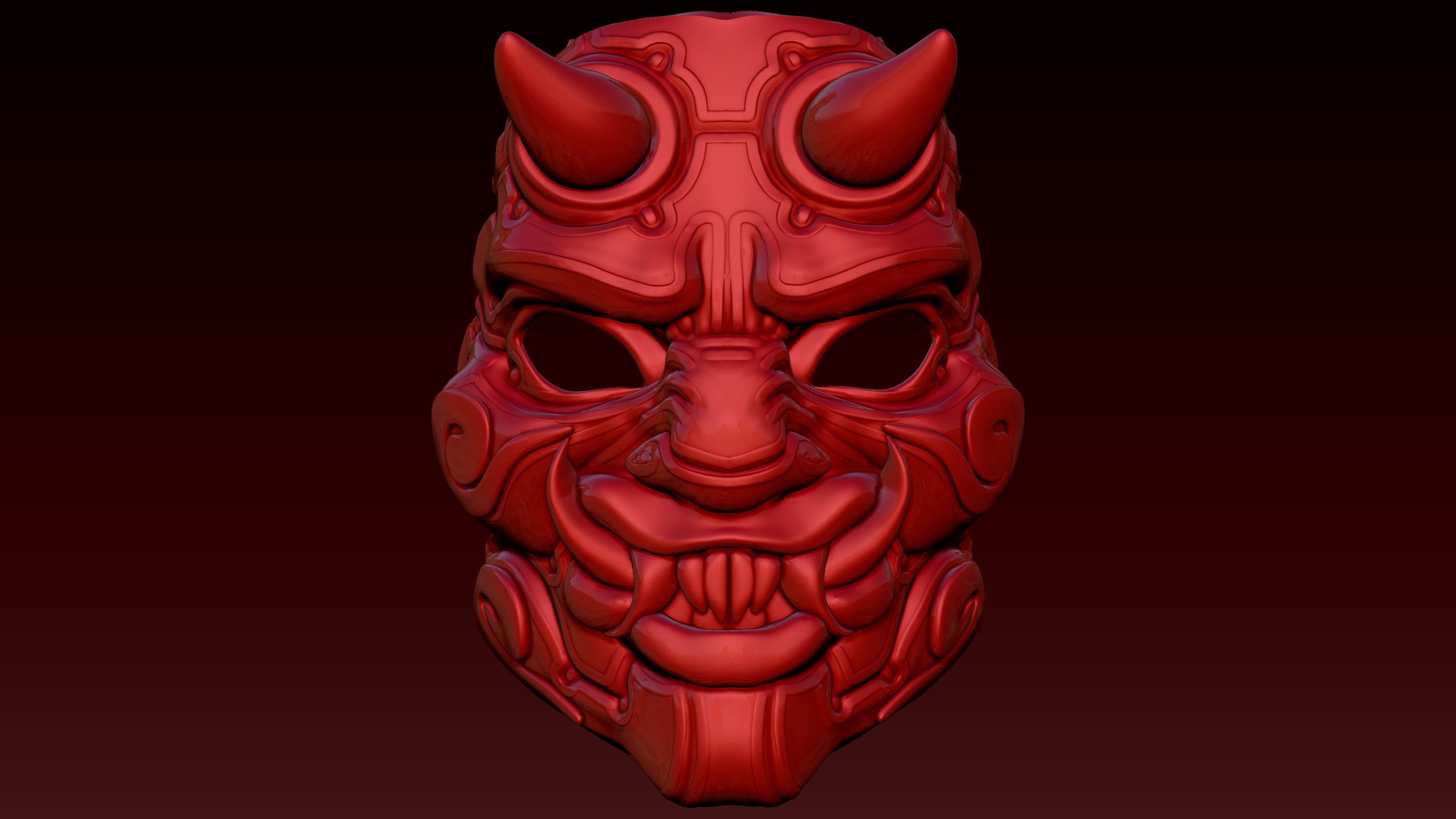 Oni Mask 3D print model_3