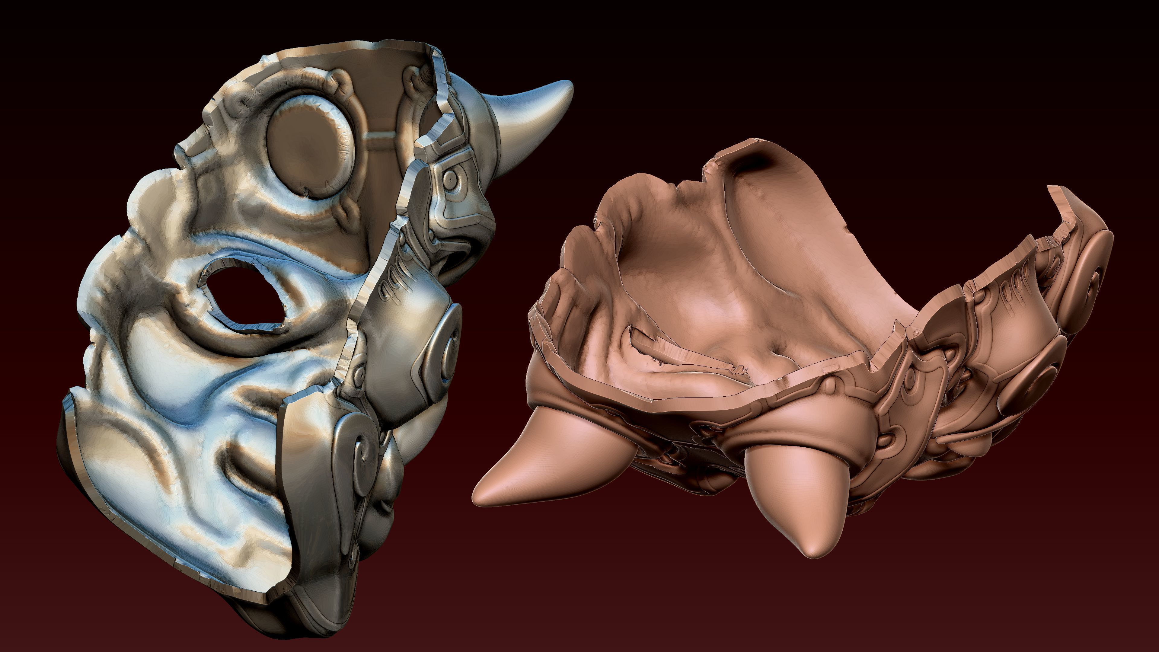 Oni Mask 3D print model_4