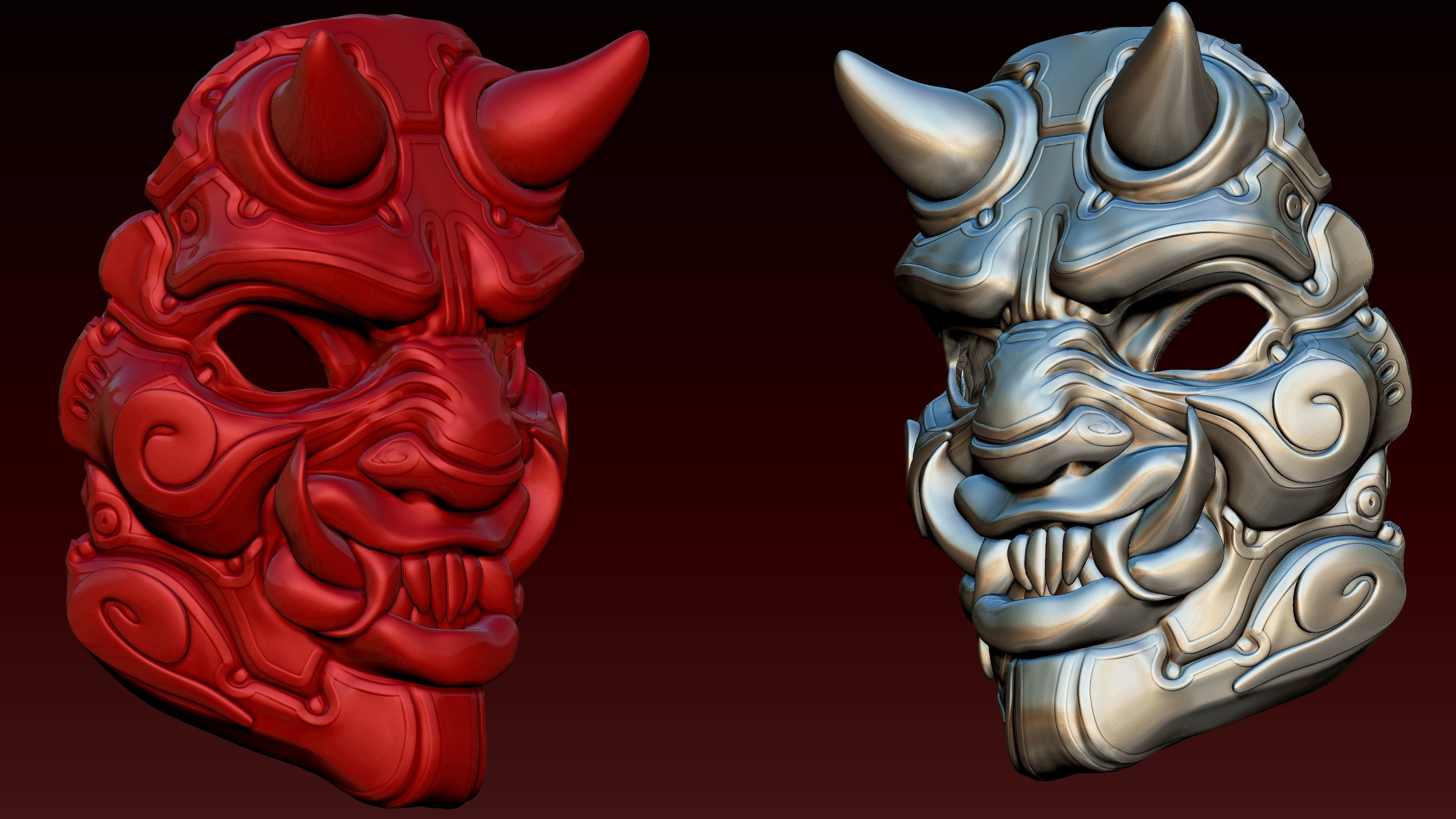 Oni Mask 3D print model_1