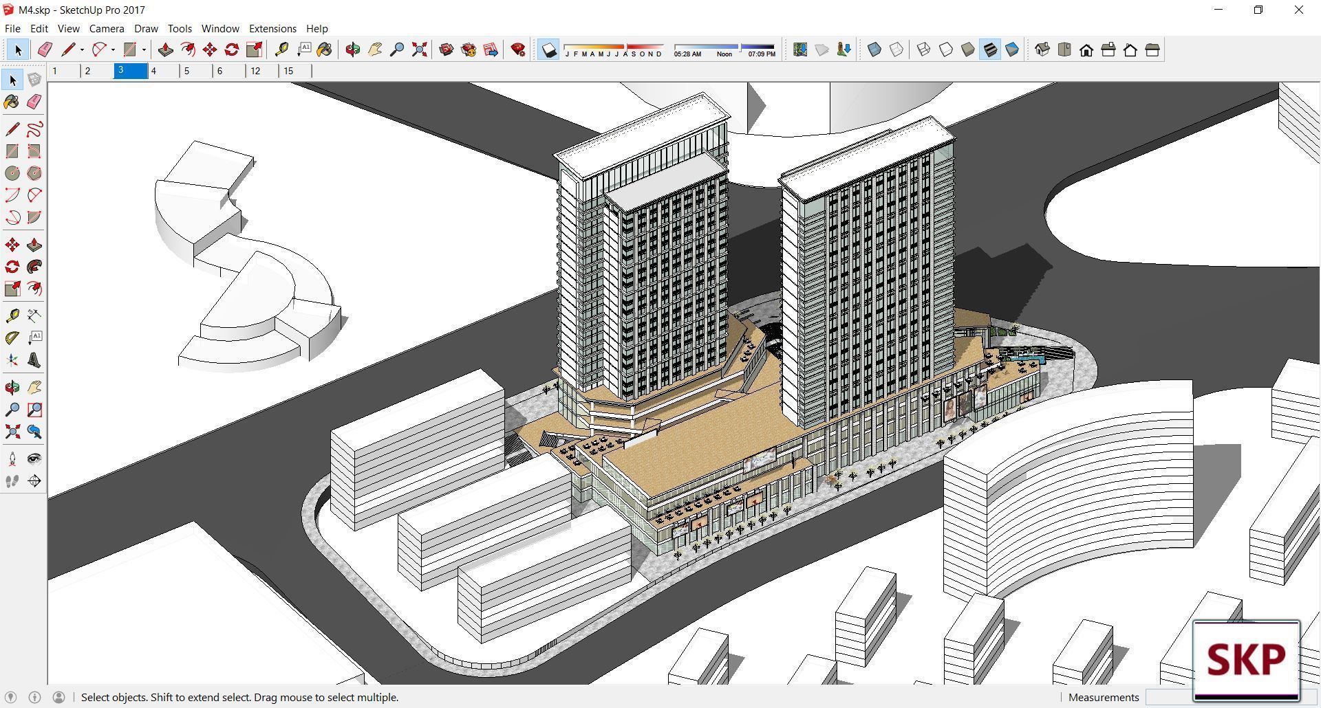 Sketchup Commercial Complex M4 3D model_1