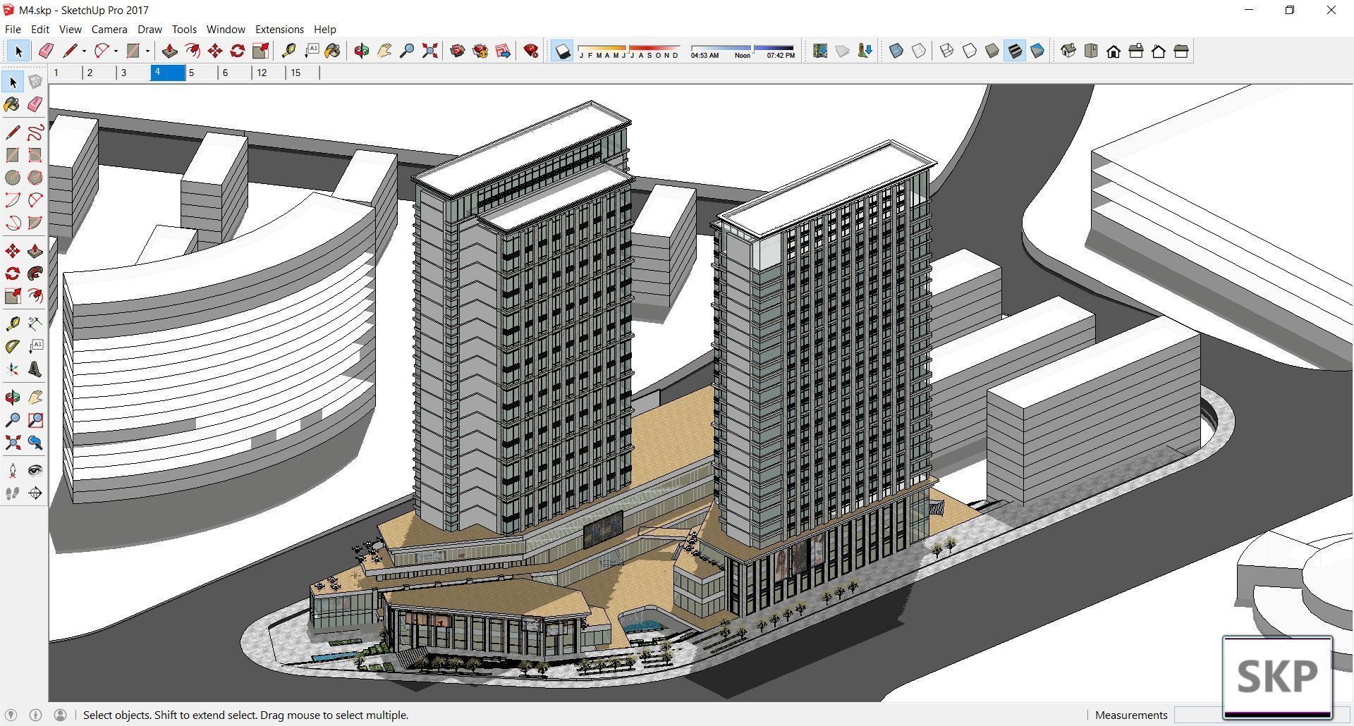 Sketchup Commercial Complex M4 3D model_2