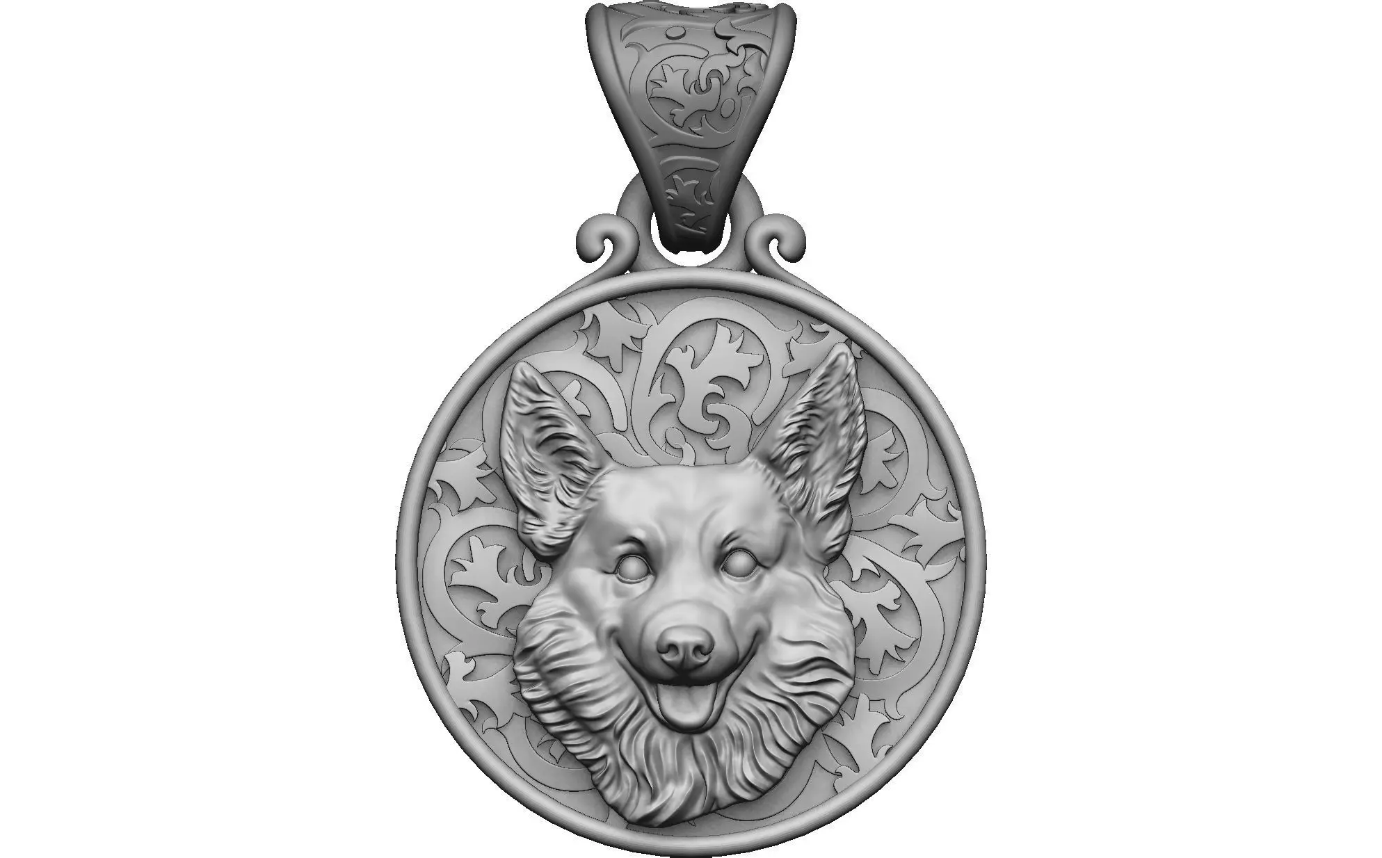 Dog Welsh Corgi pendant 3D print model 3D print model