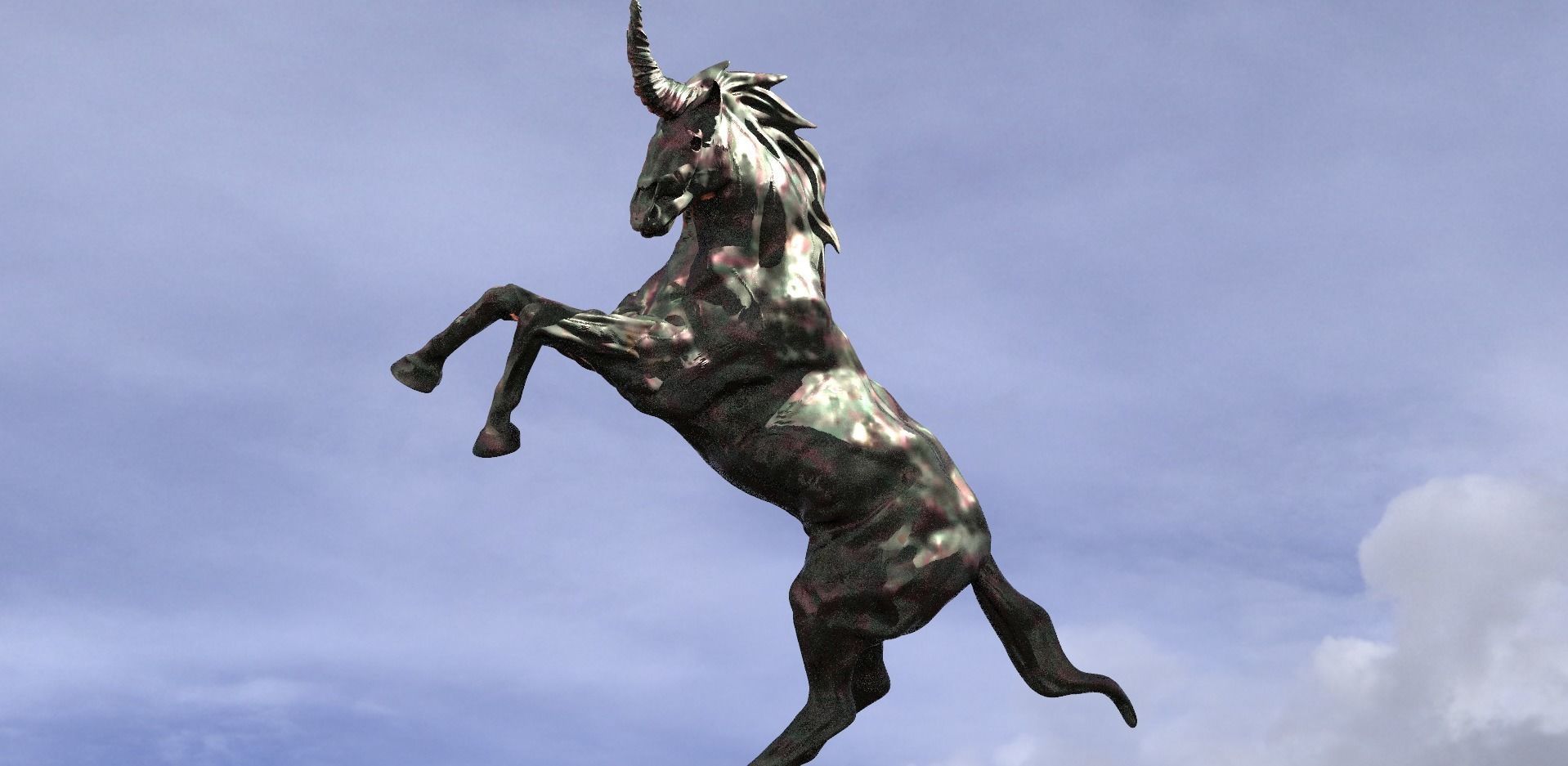 Horned Magic Horse 3D model_1