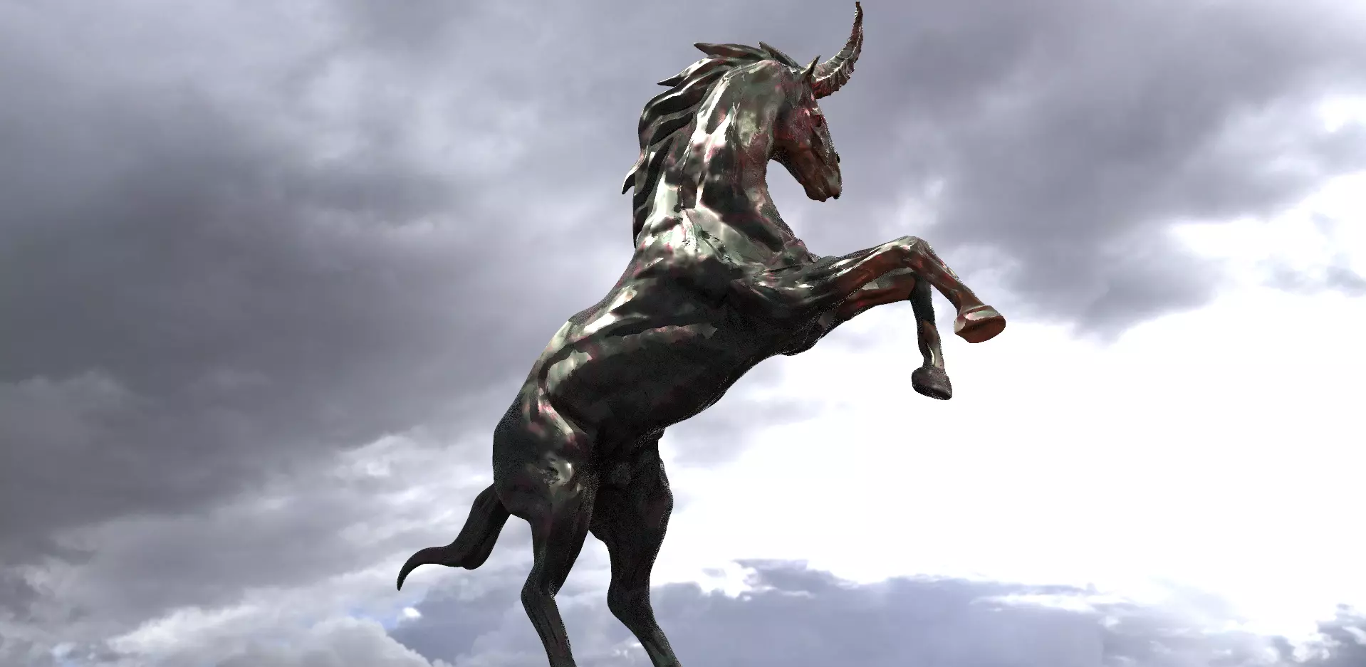 Horned Magic Horse 3D model_0