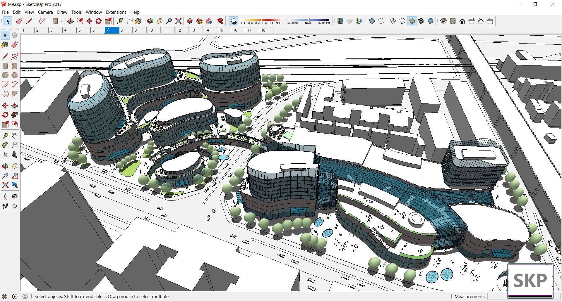 Sketchup Commercial Complex M9 3D model_1
