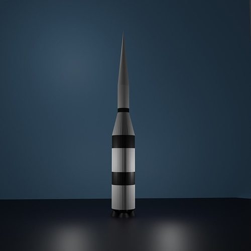 Lowpoly Rocket Blender Low-poly 3D model