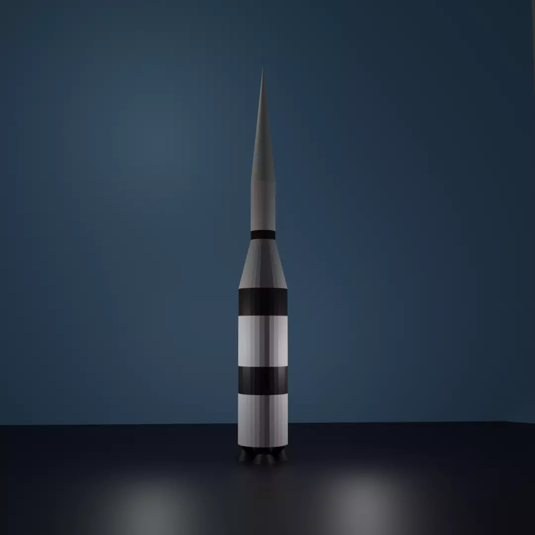 Lowpoly Rocket Blender Low-poly 3D model_0
