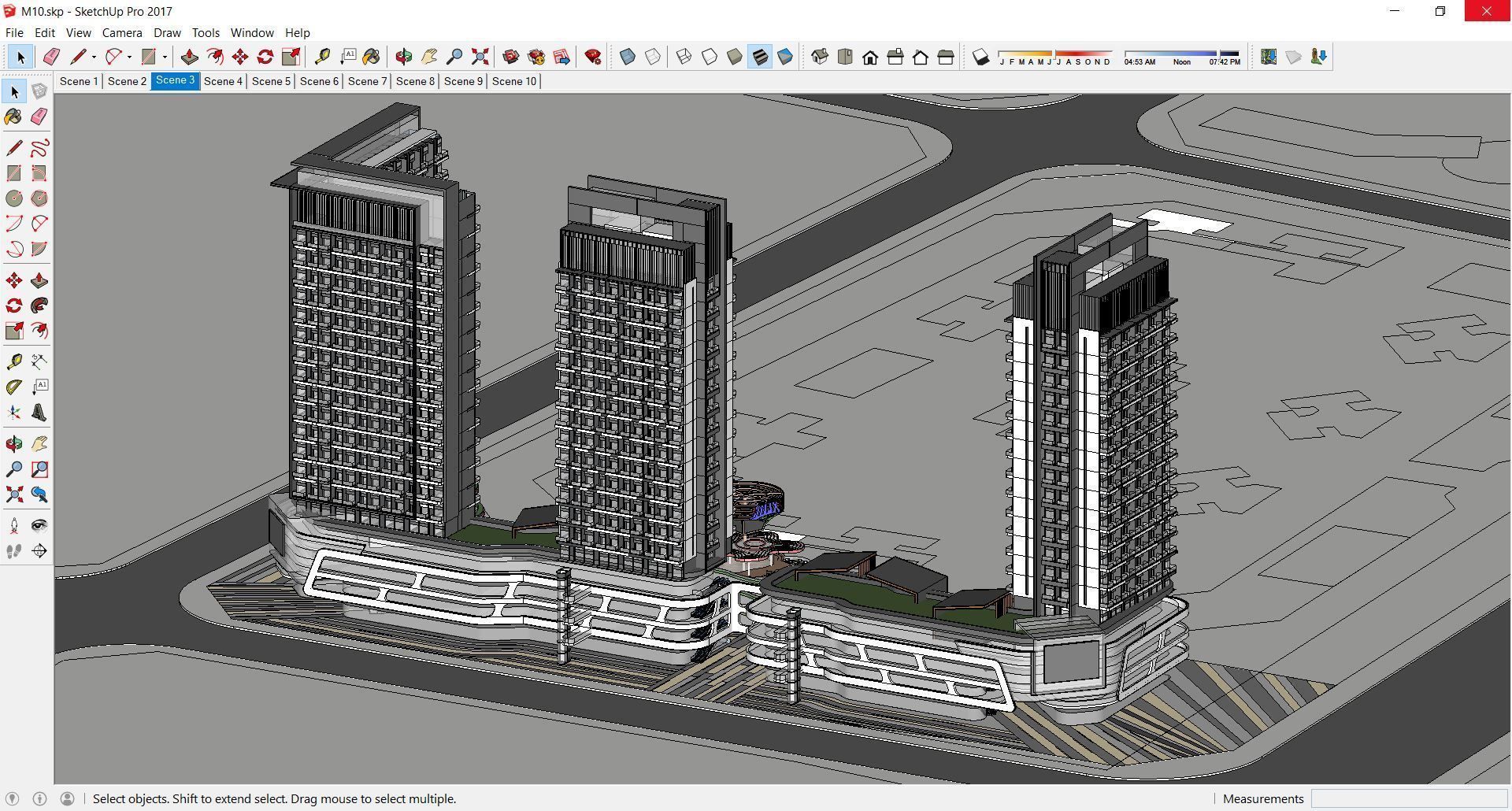Sketchup Commercial Complex M10 3D model_3