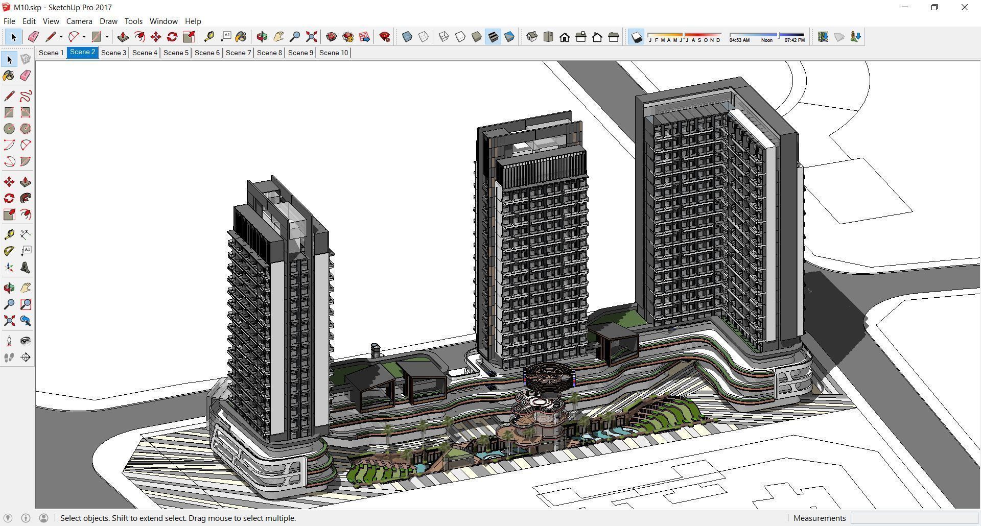 Sketchup Commercial Complex M10 3D model_2