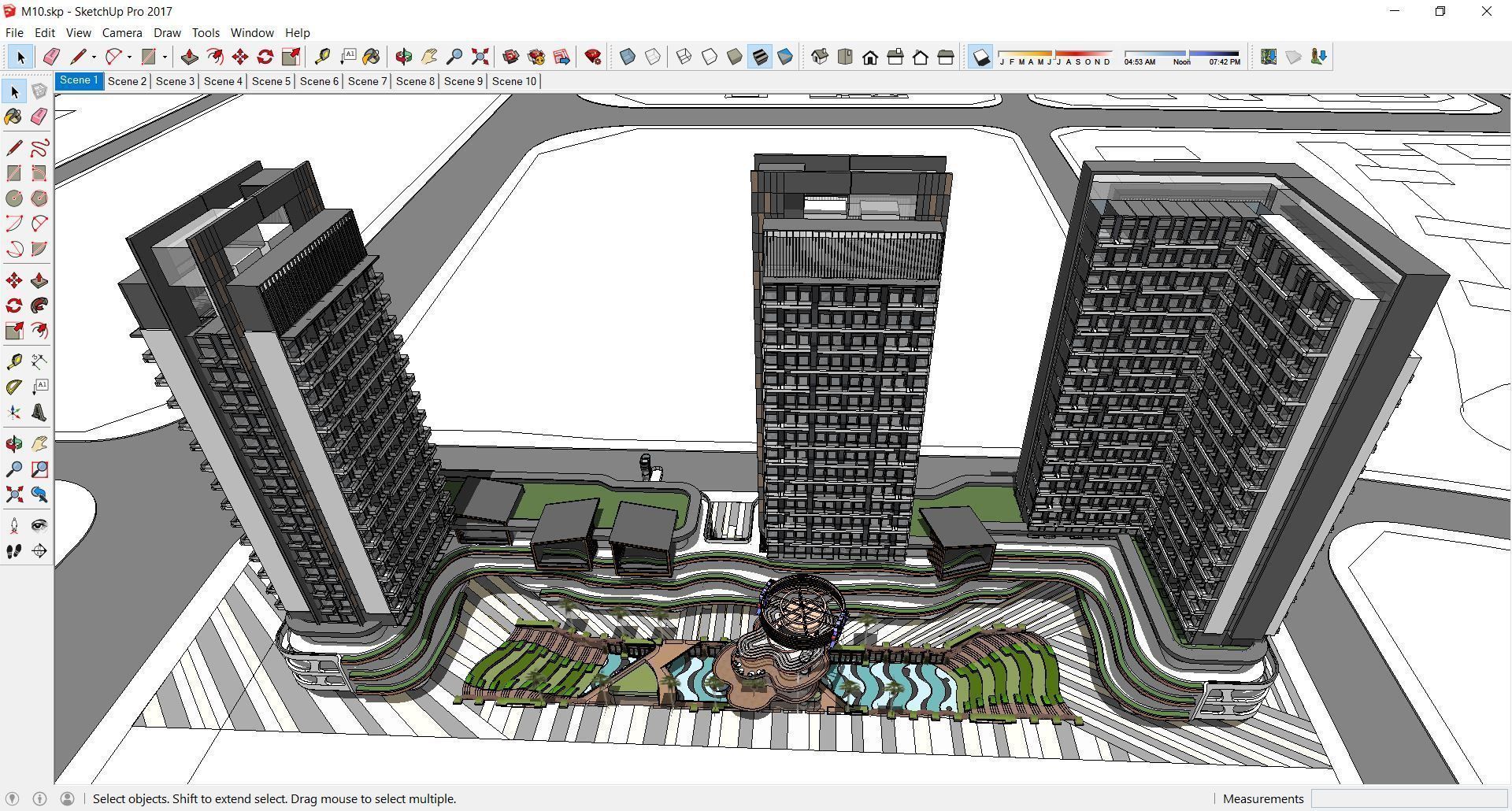 Sketchup Commercial Complex M10 3D model_1