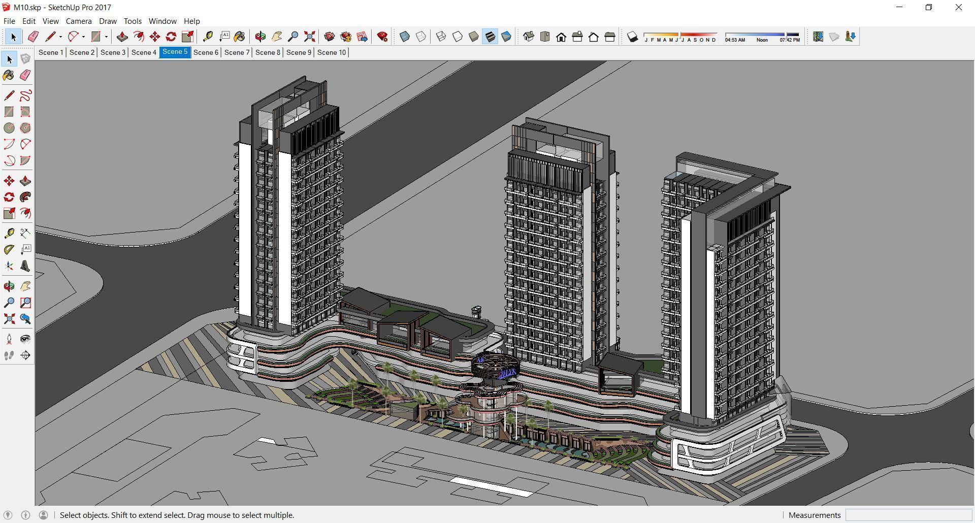 Sketchup Commercial Complex M10 3D model_5