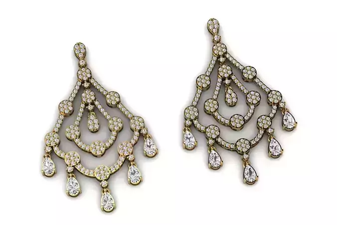 Diamond Chandelier Earring R 08