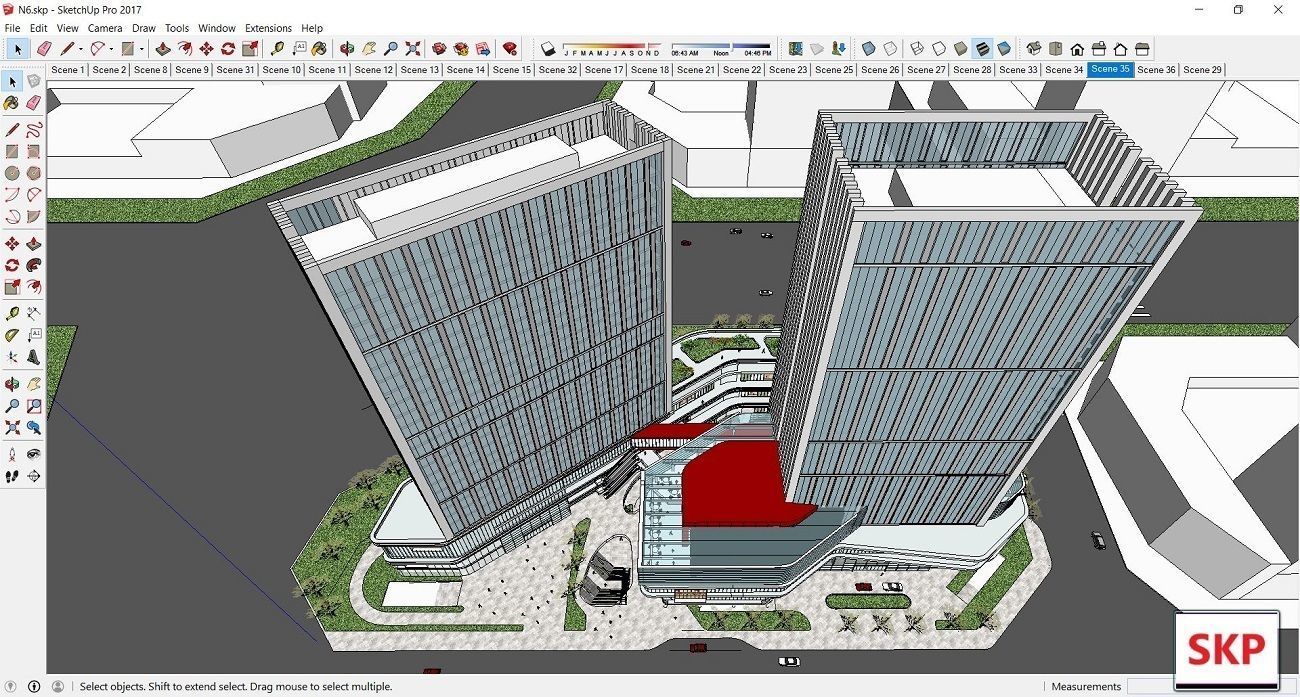 Sketchup Commercial Complex N6 3D model_15