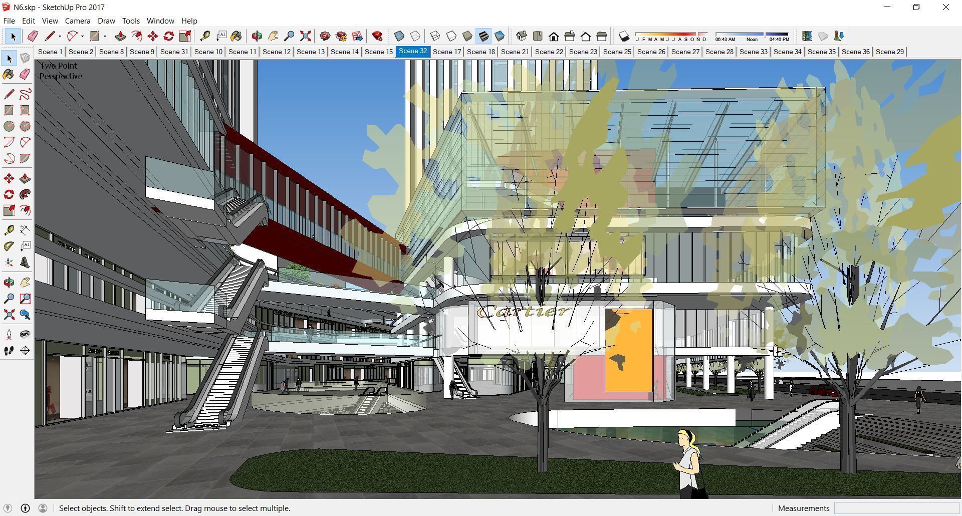 Sketchup Commercial Complex N6 3D model_12