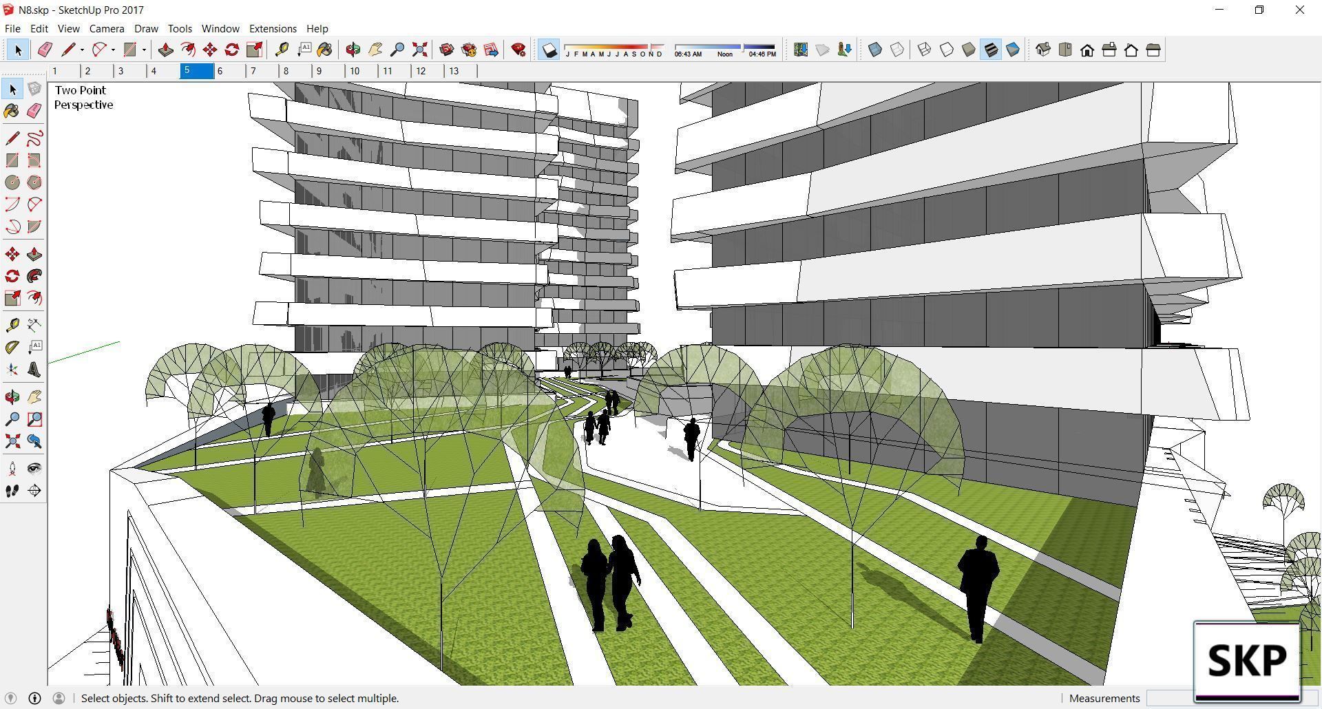 Sketchup Commercial Complex N8 3D model_1