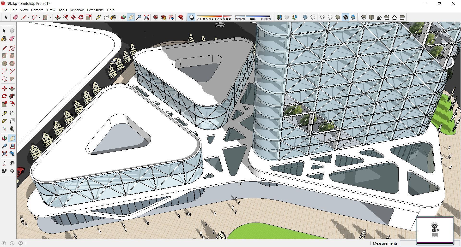 Sketchup Commercial Complex N9 3D model_1