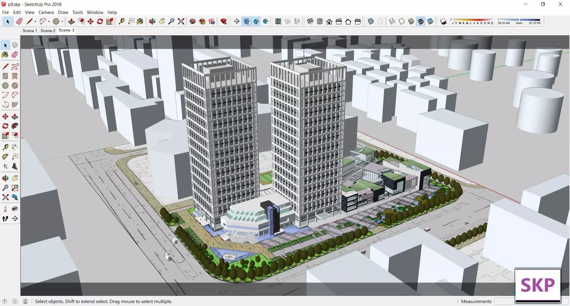 Sketchup Commercial Complex P9 3D model_0