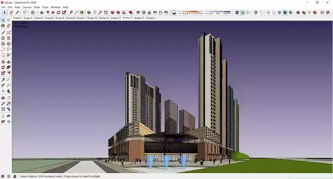 Sketchup Commercial Complex Q2 3D model