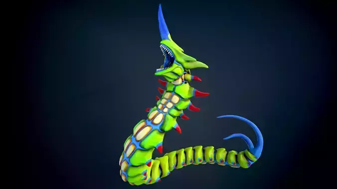 Giant worm 2 Low-poly 3D model