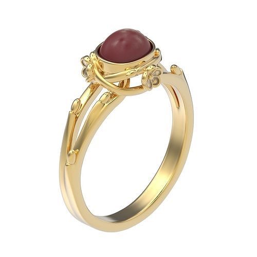 ring flower cabochon 3D print model