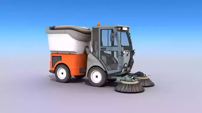 Street Sweeper Low-poly 3D model