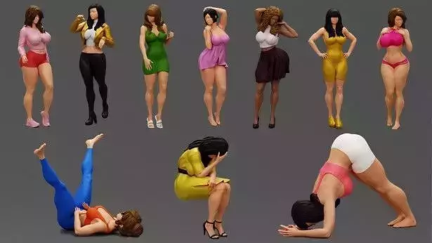 Collection Woman 4 in yoga pose 