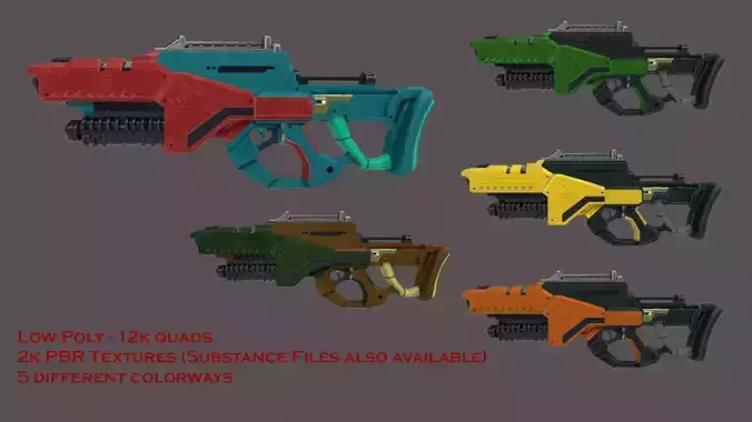 Sci-Fi Rifle Gun - Low poly