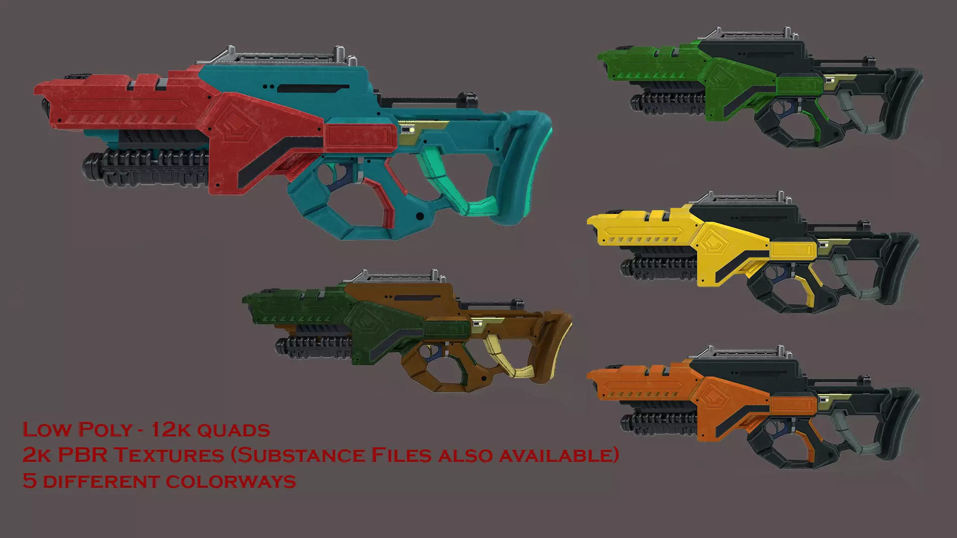 Sci-Fi Rifle Gun - Low poly Low-poly 3D model