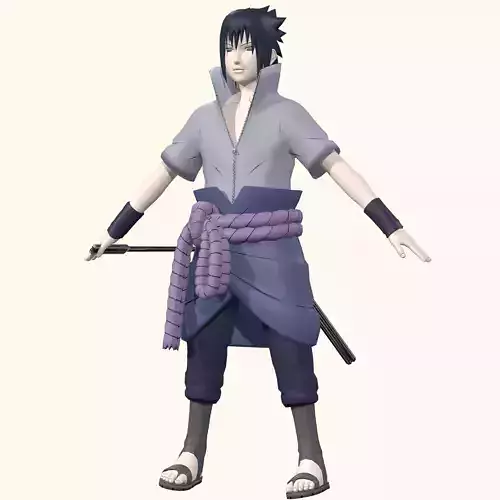  Sasuke Rig Low-poly 3D model