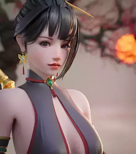 Female characters and weapons