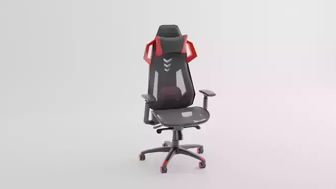  Gaming Chair red and black leather futuristic 