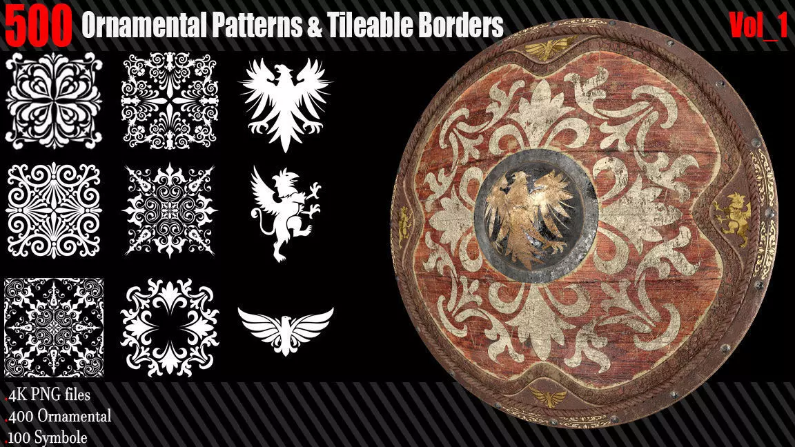 500 Ornamental Pattern  Tileable Borders Vol 1 Texture_0