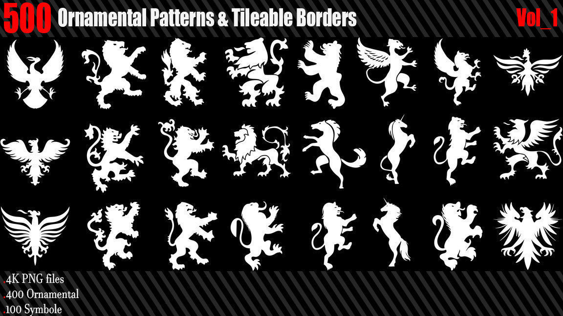 500 Ornamental Pattern  Tileable Borders Vol 1 Texture_4