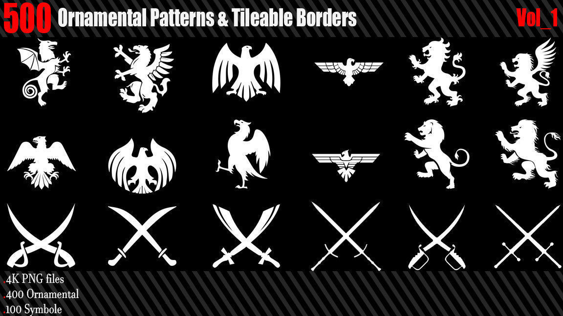 500 Ornamental Pattern  Tileable Borders Vol 1 Texture_5