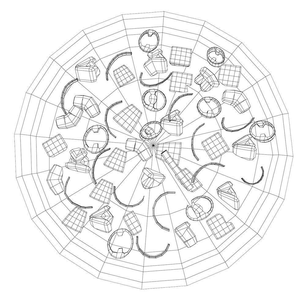 Chicken Pizza 3d model 3D model_3