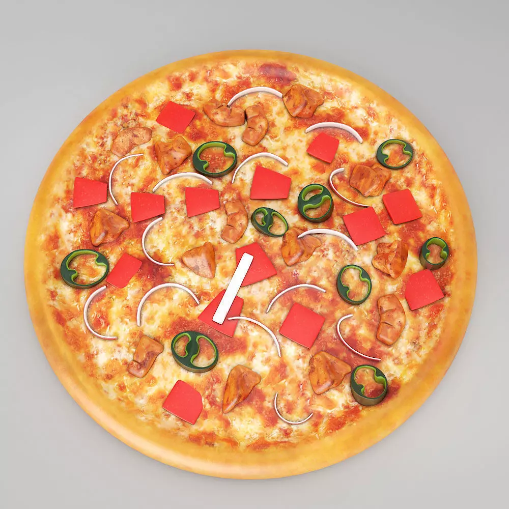 Chicken Pizza 3d model 3D model_0