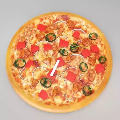Chicken Pizza 3d model 
