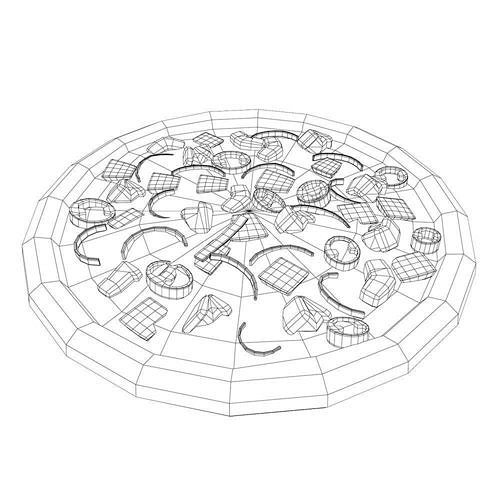 Chicken Pizza 3d model  3D model 5