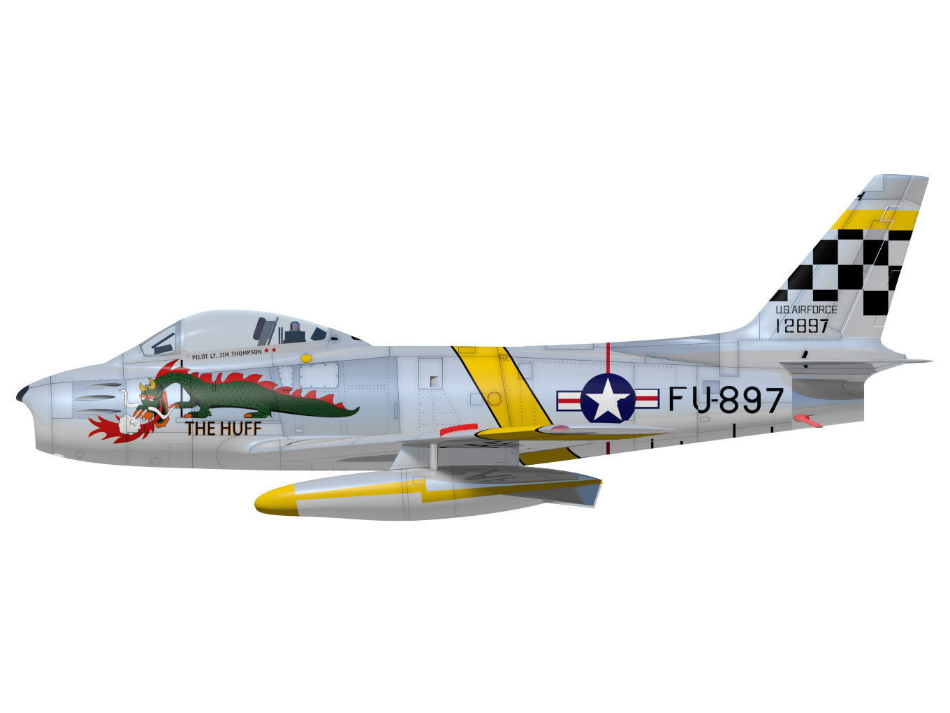 North American F-86 F Sabre 3D model_6