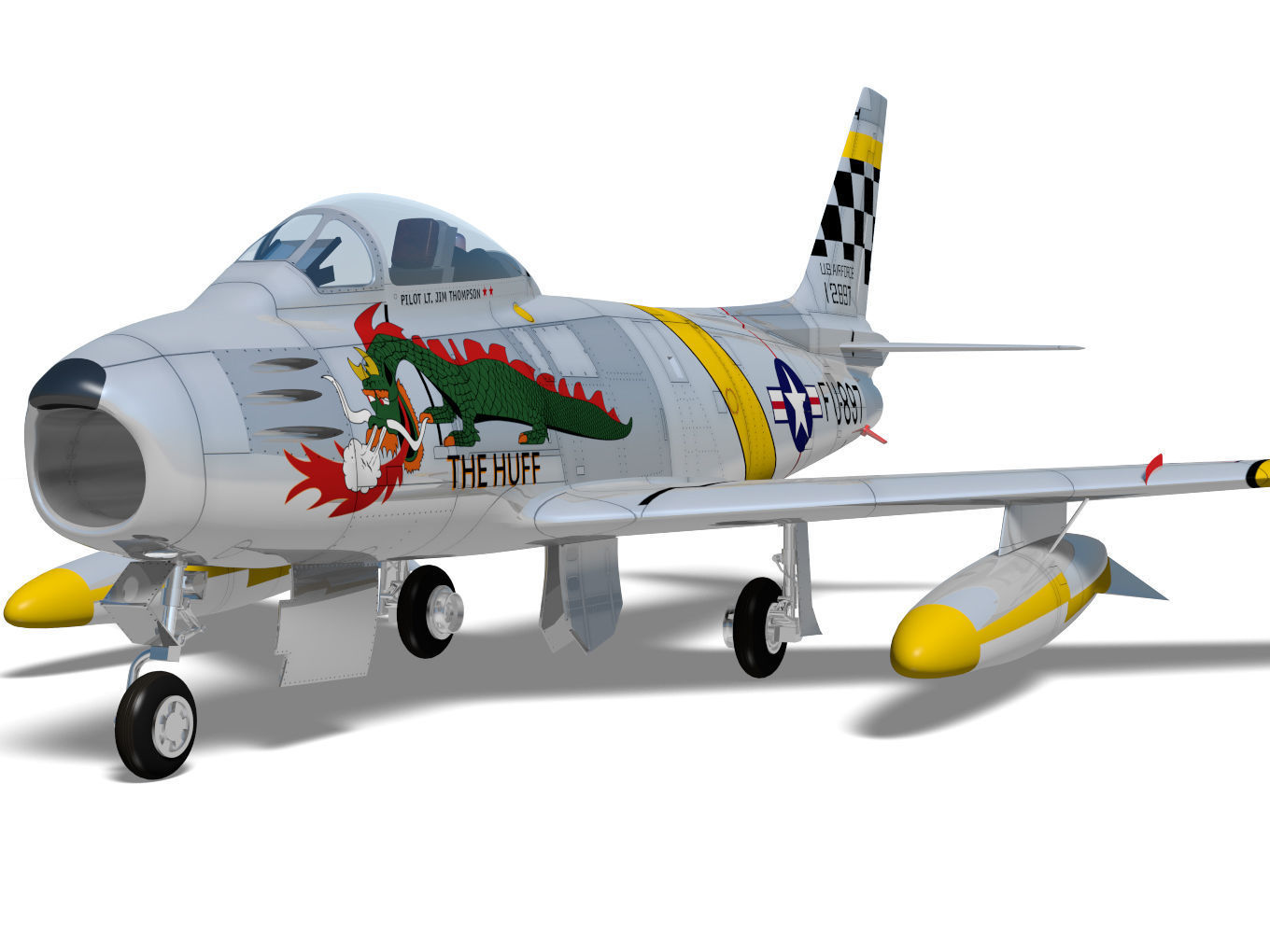North American F-86 F Sabre 3D model_5