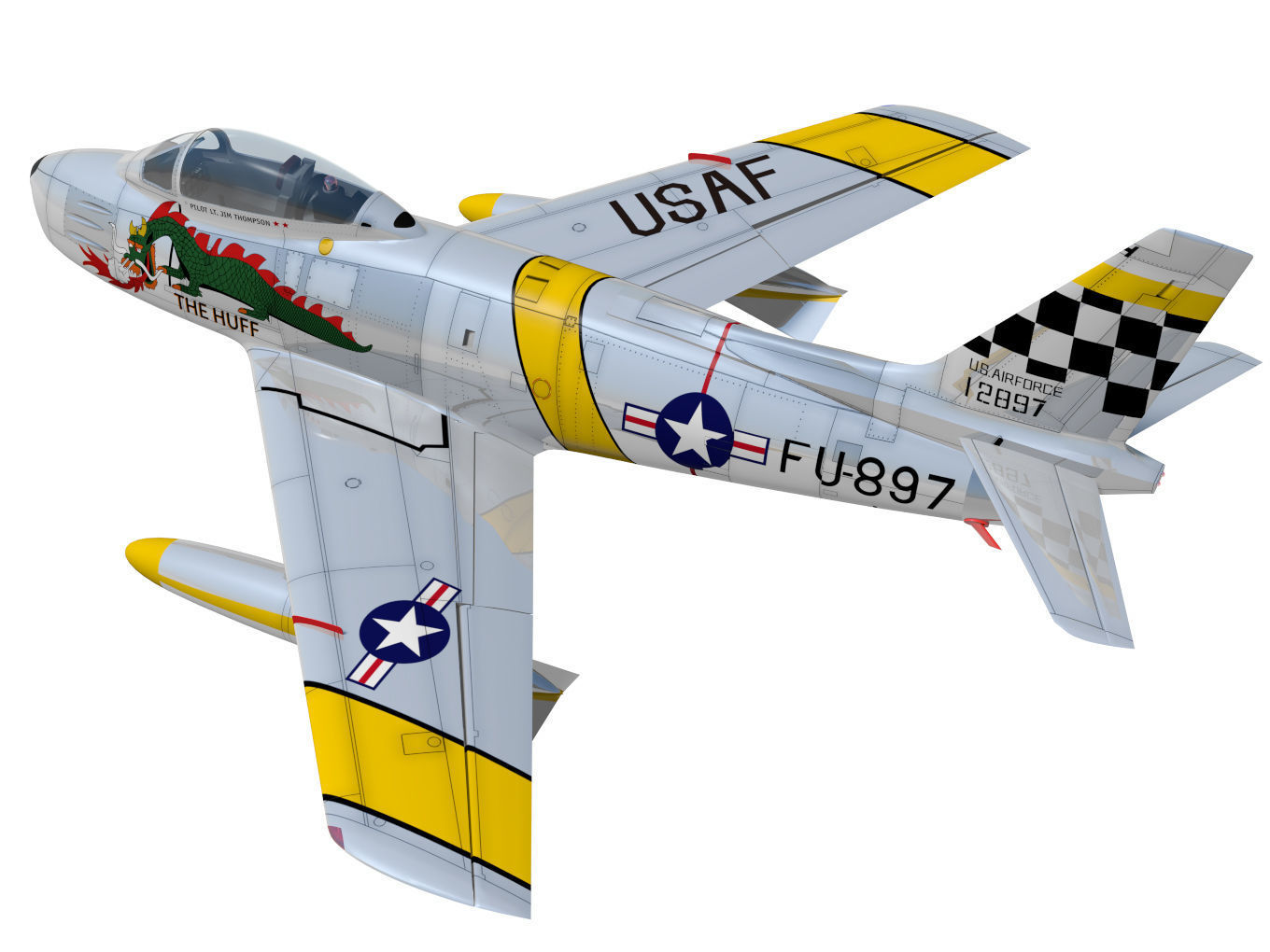North American F-86 F Sabre 3D model_1