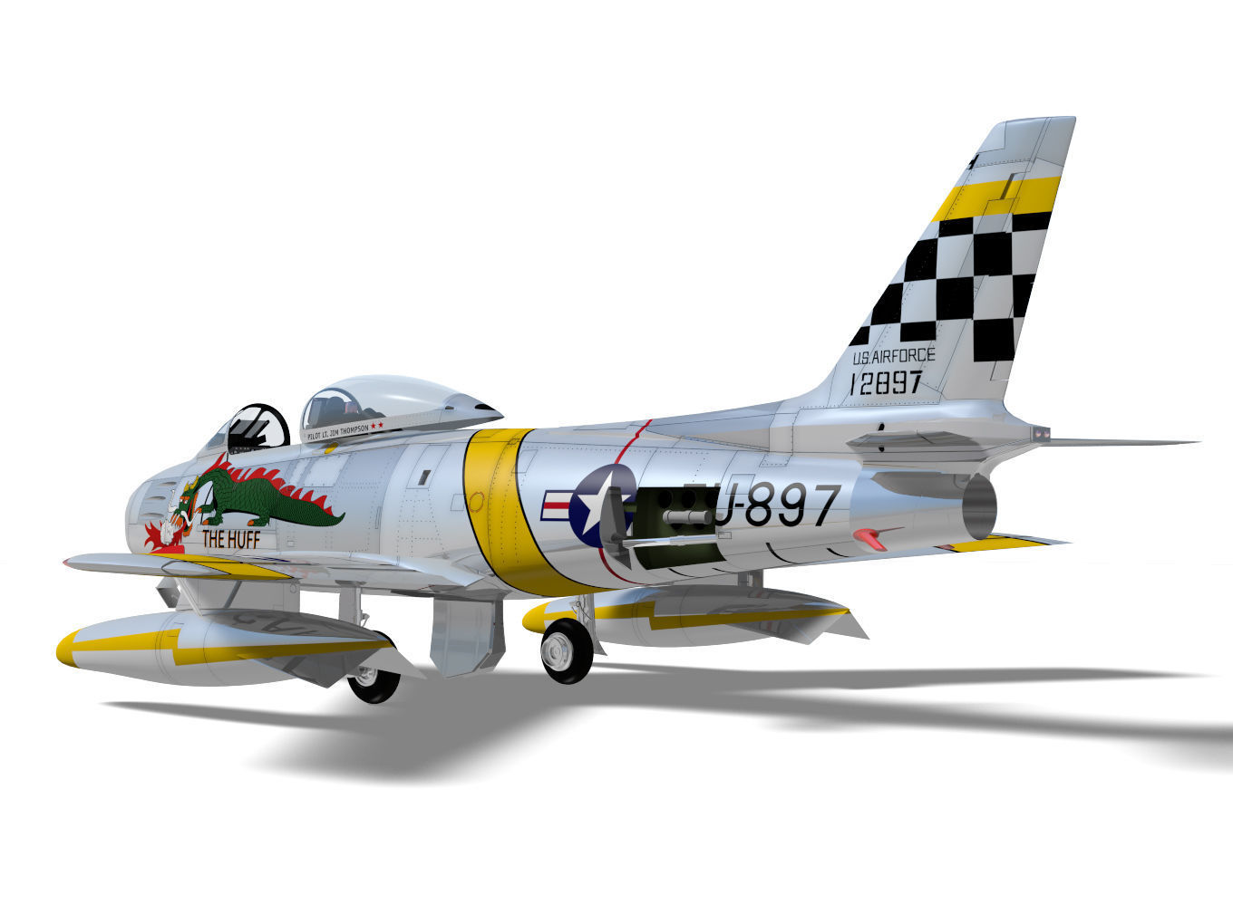 North American F-86 F Sabre 3D model_4